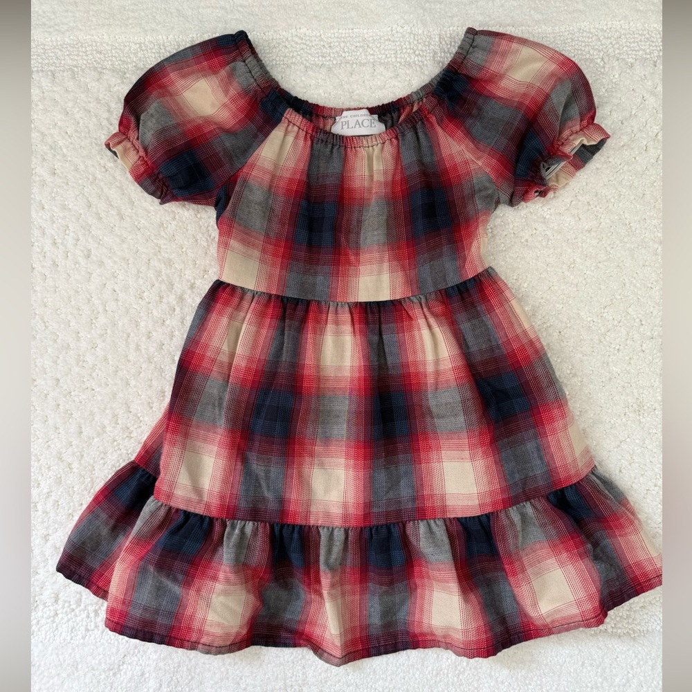 The Children's Place Red and Blue Plaid Dress